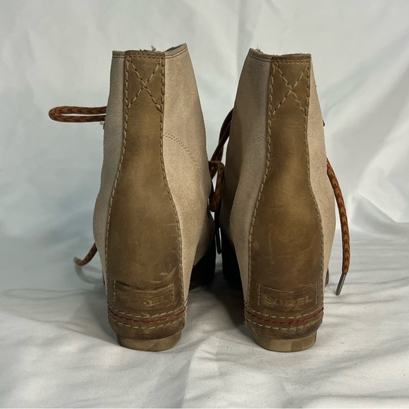 SOREL 1964 Premium Canvas Wedge FOSSIL- SANGUINE Size 8 - Picture 4 of 12